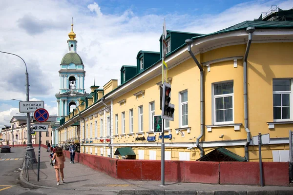 Moscou Russie Mai 2020 Bâtiment Historique Adresse Rue Yauzskaïa Clocher — Photo