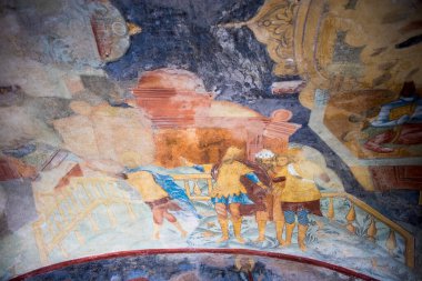 Tutayev, Yaroslavl Oblastı, Rusya - Temmuz 2020: Bölgenin kutsal yerleri. Diriliş Katedrali (Voskresensky Katedrali, 18. yüzyıl).