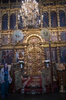 Tutayev, Yaroslavl Oblastı, Rusya - Temmuz 2020: Bölgenin kutsal yerleri. Diriliş Katedrali (Voskresensky Katedrali, 18. yüzyıl).