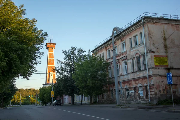 Rybinsk Rusia Agosto 2020 Antigua Torre Bomberos Monumento Histórico Arquitectónico —  Fotos de Stock