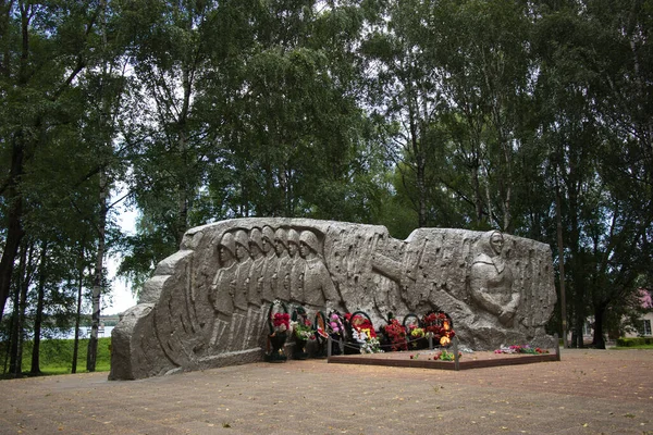 Poshekhonye Regione Yaroslavl Russia Agosto 2020 Monumento Agli Eroi Caduti — Foto Stock