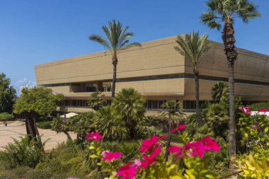Tel Aviv, Israel, 19 September 2025, The Sourasky Central Library, a prominent architectural landmark located within Tel Aviv University