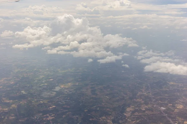 Cielo Azul Con Nubes Fondo Plano Aéreo —  Fotos de Stock