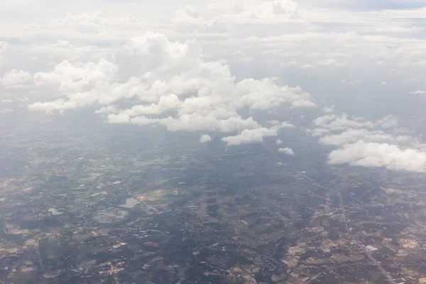 Blue Sky Clouds Background Airplan — Stock Photo, Image