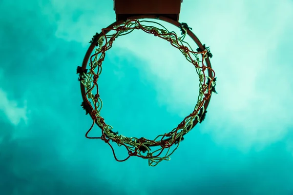 Houten basketbal hoepel — Stockfoto