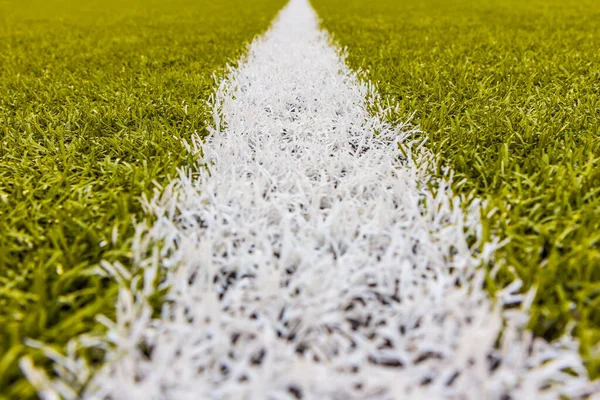 Césped Artificial Con Rayas Blancas Estadio Fútbol — Foto de Stock