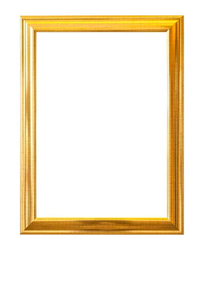 黄金老式框架 白色背景上精致的老式金 镀金相框 — 图库照片