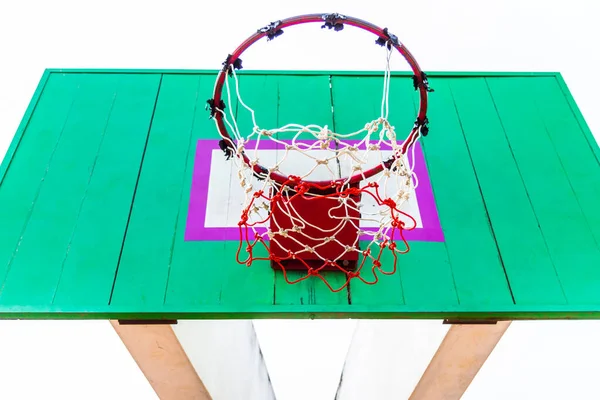 Vecchio Canestro Basket Legno Sport — Foto Stock