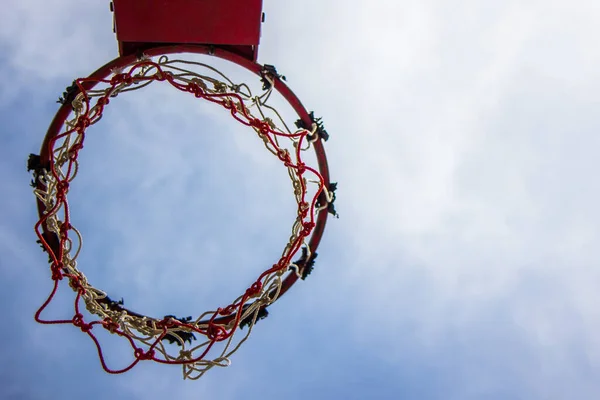 Basketbalový Koš Nebe Sport — Stock fotografie