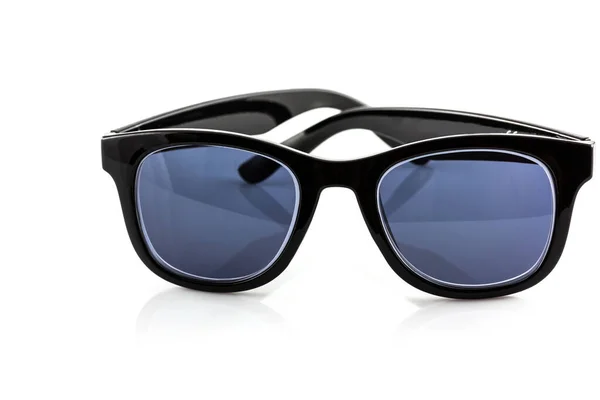 Czarne Okulary Przeciwsłoneczne Białym Tle — Zdjęcie stockowe