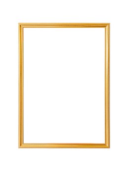 Altın rengi bir çerçeve. Beyaz arkaplanda zarif, altın sarısı bir çerçeve.