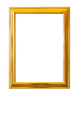 Altın rengi bir çerçeve. Beyaz arkaplanda zarif, altın sarısı bir çerçeve.