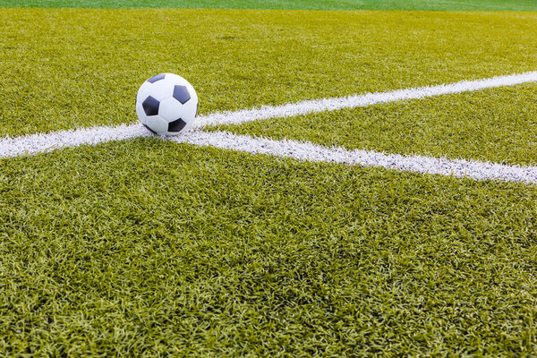 Soccer ball ,Football Artificial grass with white stripe, Football Stadium