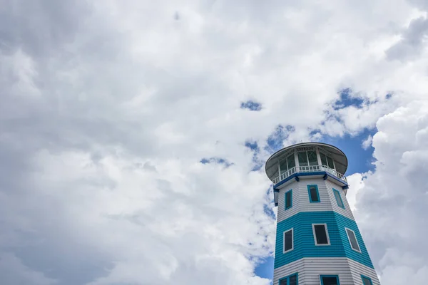 Phare Bleu Sur Bluesky Nuage — Photo