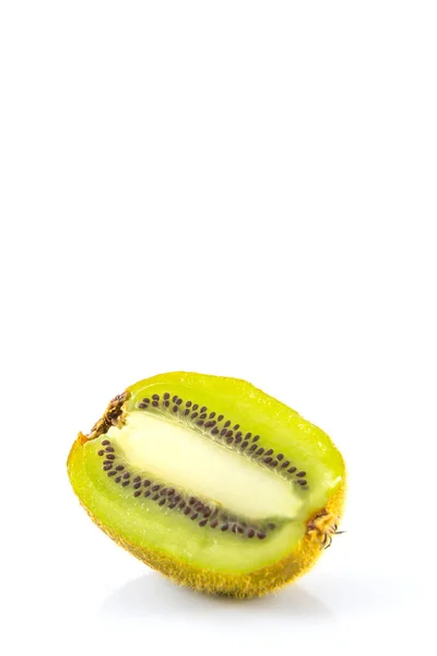 Kiwi Frukt Vit Bakgrund Makro — Stockfoto