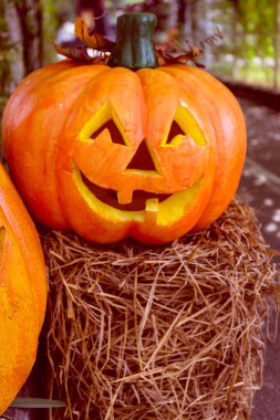 Gülümseyen korkunç bir Cadılar Bayramı balkabağı