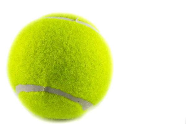 Groene Gazon Tennisbal Witte Achtergrond — Stockfoto