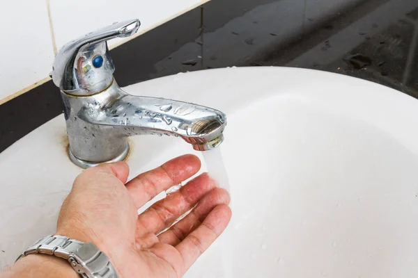 Lavarse Las Manos Baño Público Lavabos Públicos —  Fotos de Stock