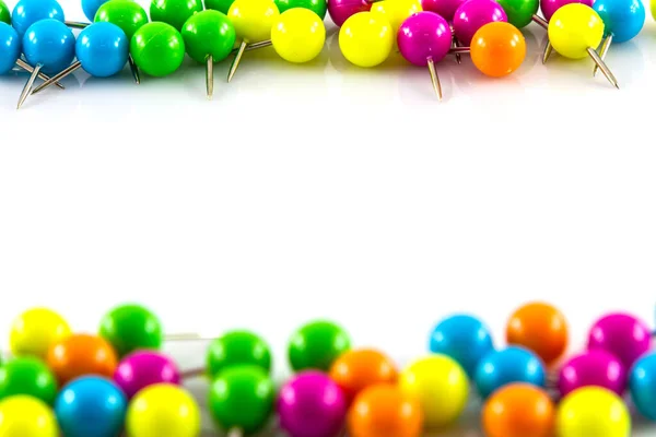 Colourful Pushpins White Background — Stock Photo, Image