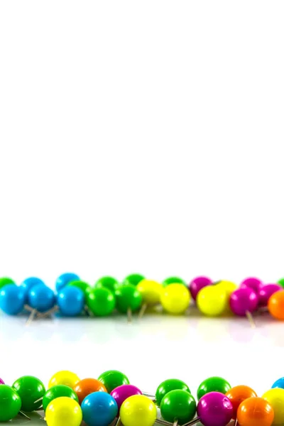 Colourful Pushpins White Background — Stock Photo, Image