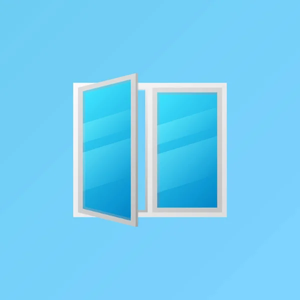 Fenster buntes Vektorsymbol oder Element auf blauem Hintergrund — Stockvektor