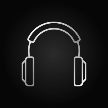 Gümüş modern kutsal kişilerin resmi içinde ince çizgi stili kulaklık vektör