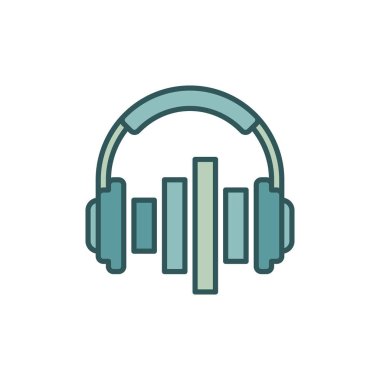 Ekolayzer vektör simge veya tasarım öğesi kulaklıklarla müzik