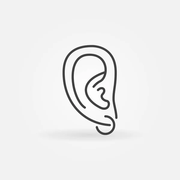 耳のアイコン - ベクトル細い線スタイルで最小限の記号 — ストックベクタ