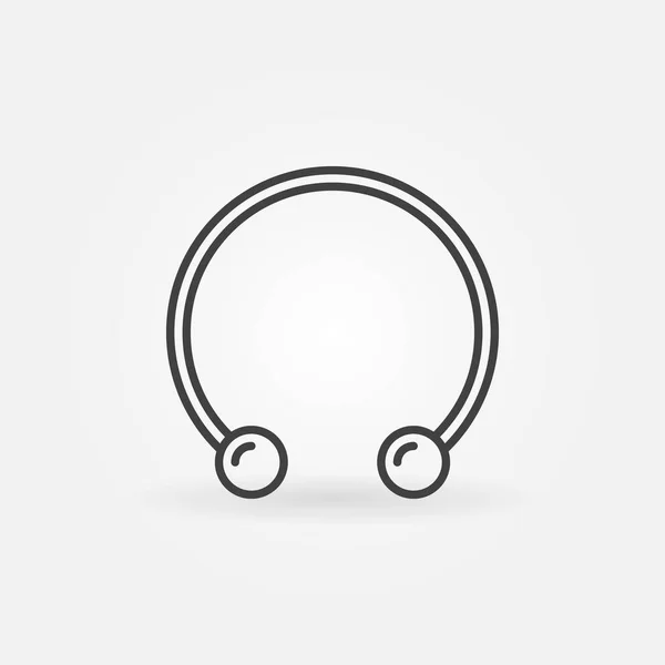 Circulaire halters hoefijzer icon - vector piercing ring symbool — Stockvector