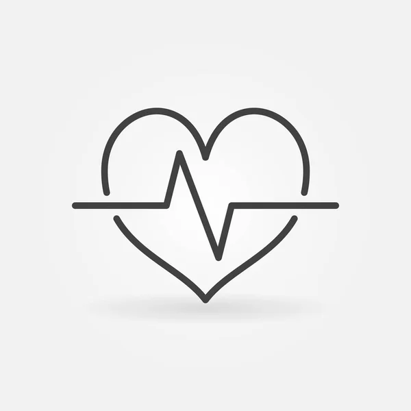 Cardiac cycle linear icon. Vector heartbeat concept symbol — Stock Vector