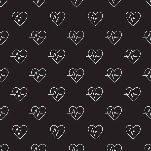 Dark Heartbeat motif vectoriel sans couture ou fond — Image vectorielle