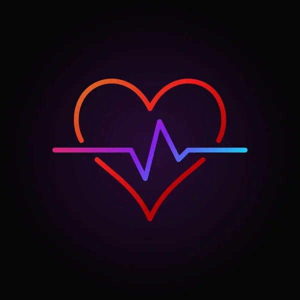 Heart pulse vector colored outline icon or design element — Stock Vector