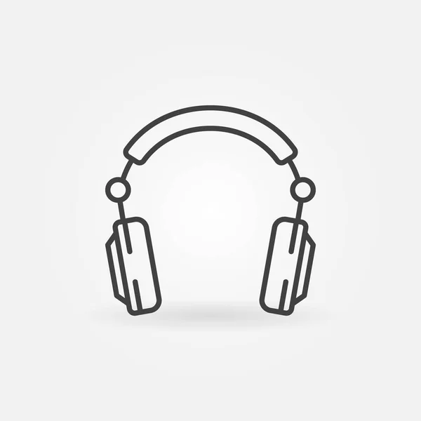 Słuchawki nauszne zarys ikona koncepcja wektor — Wektor stockowy