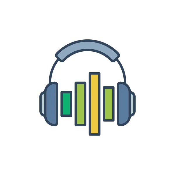 Słuchawki z kolorowych korektor wektor ikona koncepcja — Wektor stockowy