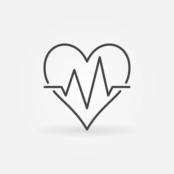 Heart beat vector minimal icon. Heartbeat sign — Stock Vector