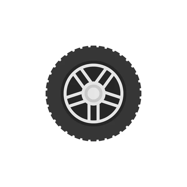 Platte auto wiel vector icon - auto service teken — Stockvector