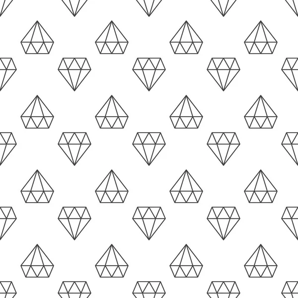 Diamonds dark vector linear geometric seamless pattern — Stock Vector