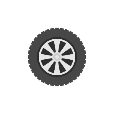 Düz otomobil tekerlek kavramı simge vektör