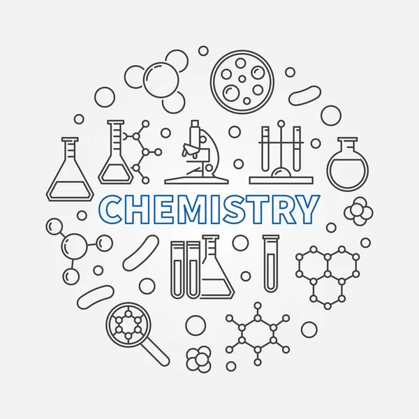 化学ベクトル ラウンド概念科学線図 — ストックベクタ