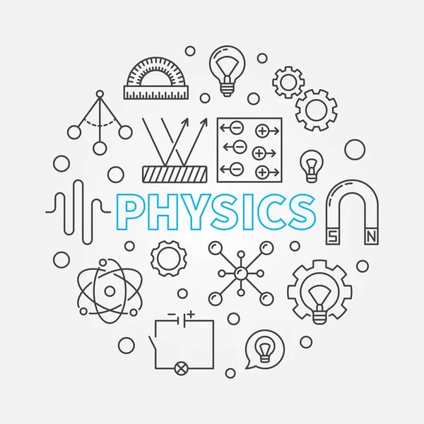 Fysik vektor runda utbildning disposition illustration — Stock vektor