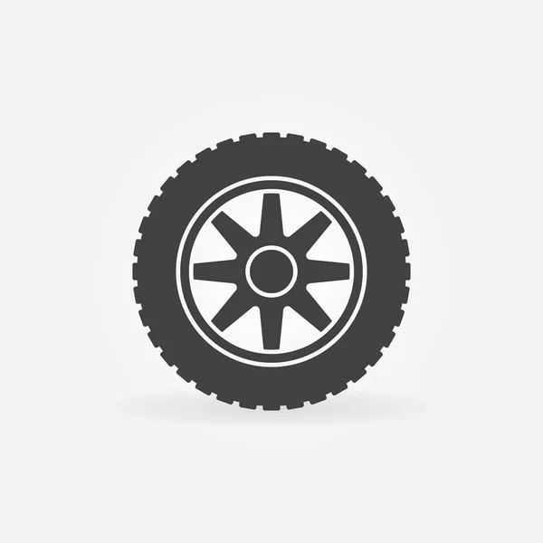 Coche rueda vector icono simple - signo de servicio del coche — Vector de stock