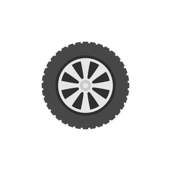 Ícone de conceito de roda de automóvel plana vetorial — Vetor de Stock