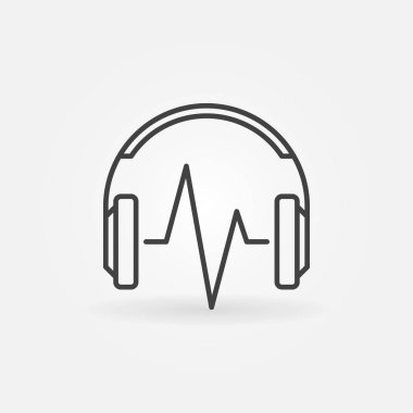 Kulaklık müzik dalga vektör lineer simgesiyle