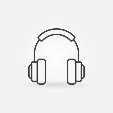 Kulak içi kulaklıklar vektör kavramı simgesinde ince çizgi stili