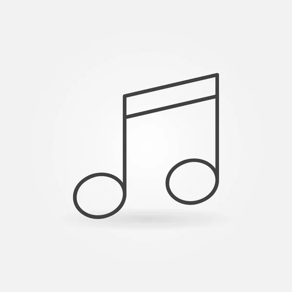 Música nota vector icono simple en estilo de línea delgada — Vector de stock