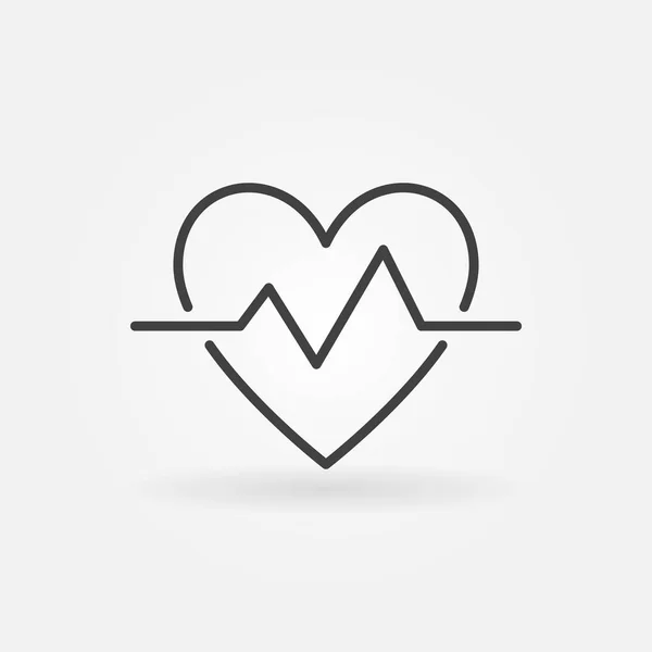 Heartbeat outline icon. Vector simple heart beat pulse symbol — Stock Vector