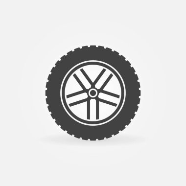 Araba tekerlek vektör simge veya simgesi