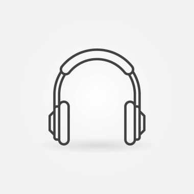 Kulaklık Anahat basit vektör simgesi. Kulaklık sembolü