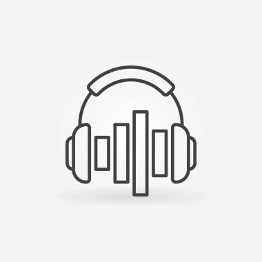 Ekolayzer vektör simge veya çizgi stilini simge ile kulaklıklar