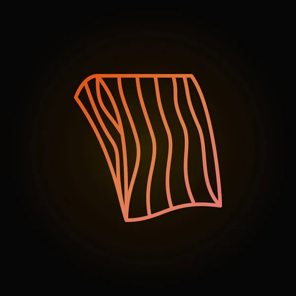 Somon veya Alabalık filetosu vektör yaratıcı anahat simgesini — Stok Vektör